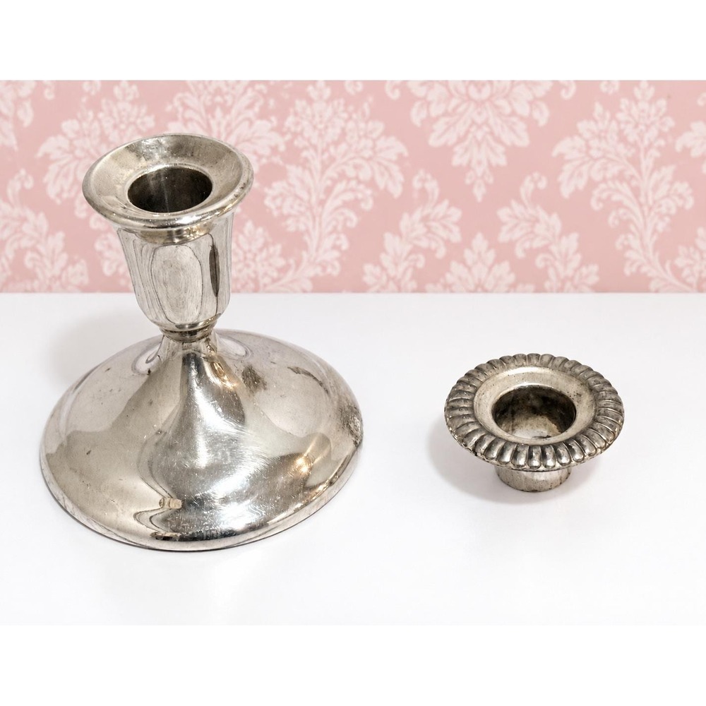 Vintage International Silver Co Silver Plated Candle Stick Holder Short Console